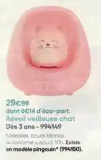 King Jouet Réveil veilleuse chat dès 3 ans-994149 offre