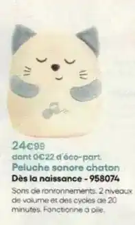 King Jouet Peluche sonore chaton des la naissance - 958074 offre
