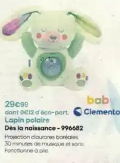 King Jouet Polaire - lapin dés la naissance offre