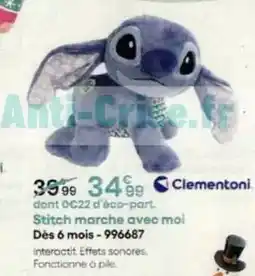 King Jouet Clementoni - stitch marche avec moi offre