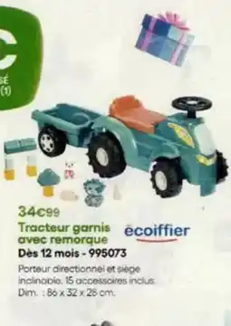 King Jouet Dim - tracteur garnis avec remorque dès 12 mois offre