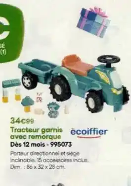 King Jouet Dim - tracteur garnis avec remorque dès 12 mois offre
