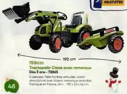 King Jouet Dim - tractopelle claas avec remorque dès 3 ans-7286 offre