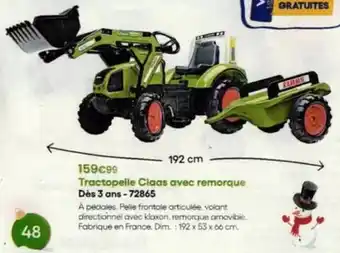 King Jouet Dim - tractopelle claas avec remorque dès 3 ans-7286 offre