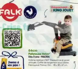 King Jouet Falk - pelleteuse volvo dès 3 ans 984304 offre