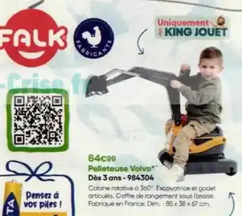 King Jouet Falk - pelleteuse volvo dès 3 ans 984304 offre