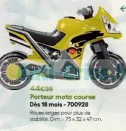 King Jouet Dim - porteur moto course des 18 mois offre