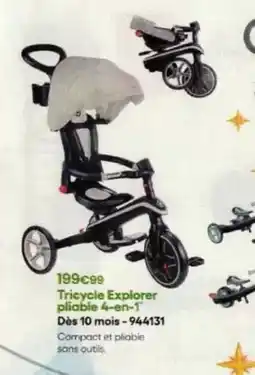 King Jouet Tricycle explorer pliable 4-en-1 offre