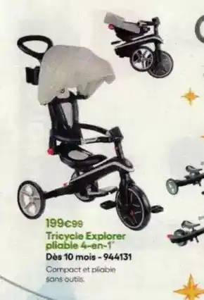 King Jouet Tricycle explorer pliable 4-en-1 offre
