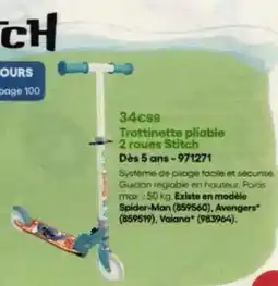 King Jouet Stitch - trottinette pliable 2 roues offre
