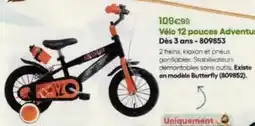 King Jouet Vélo 12 pouces adventu dès 3 ans-809853 offre
