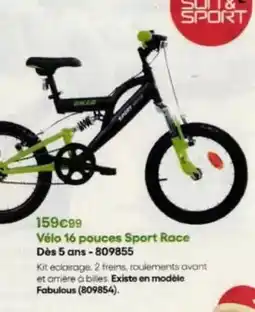 King Jouet Vélo 16 pouces sport race dès 5 ans-809855 offre
