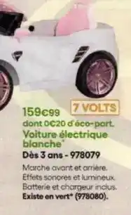 King Jouet Voiture electrique blanche offre