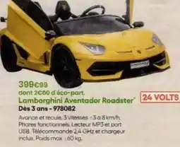 King Jouet Lamborghini aventador roadster dès 3 ans offre