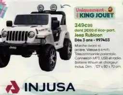 King Jouet Jeep rubicon offre