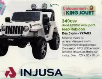 King Jouet Jeep rubicon offre