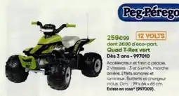 King Jouet Peg - quad t-rex vert des 3 ans-997010 offre