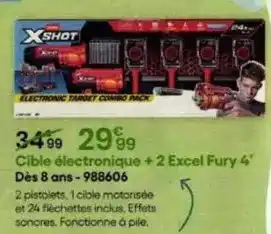 King Jouet Cible électronique + 2 excel fury 4 dès 8 ans-988606 offre