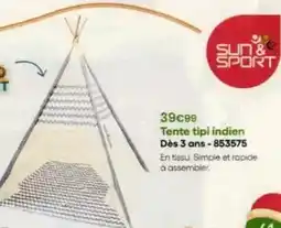 King Jouet Sun - tente tipi indien dae 3 ans-853575 offre