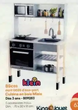 King Jouet Klein - cuisine en bois miele dés 3 ans-809283 offre