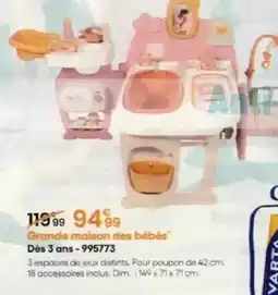 King Jouet Dim - grande maison des bébés offre
