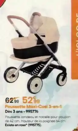King Jouet Maxi-cosi - poussette mari-cosi 3-en-1 dès 3 ans offre