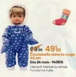 King Jouet Cicciobello - dans la neige offre