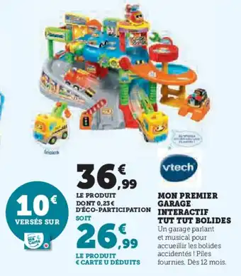 Super U Mon premier garage interactif tut tut bolides offre