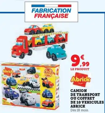 Super U Camion de transport ou coffret de 10 vehicules abrick offre