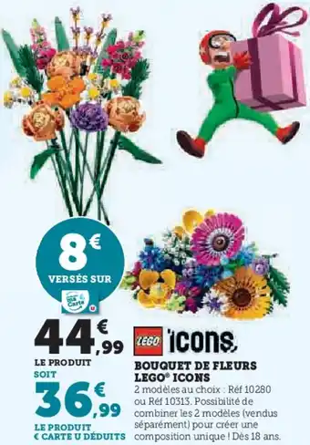 Super U Bouquet de fleurs lego icons offre