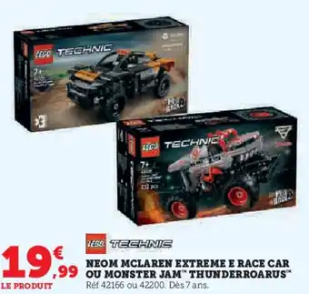 Super U Neom mclaren extreme e race car ou monster jam thunderroarus offre