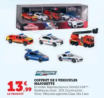 Super U Coffret de 5 vehicules majorette offre