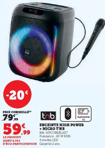 Super U Enceinte high power + micro t'nb offre