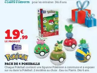 Super U Pack de 4 pokeballs offre