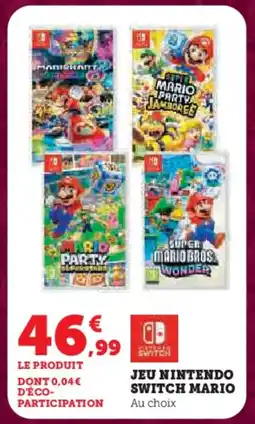 Super U Jeu nintendo switch mario offre