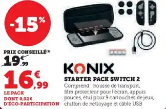 Super U Konix starter pack switch 2 offre