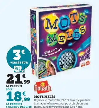 Super U Mots mêlés offre