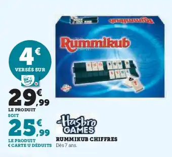 Super U Rummikub chiffres offre