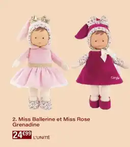Monoprix Miss ballerine et miss rose grenadine offre