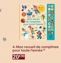 Monoprix Mon recueil de comptines pour toute l'année offre