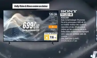 Blanc Brun SONY TV LED 4K K50S35B offre