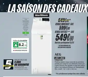 Blanc Brun AEG Lave-linge LTR6G6120A offre