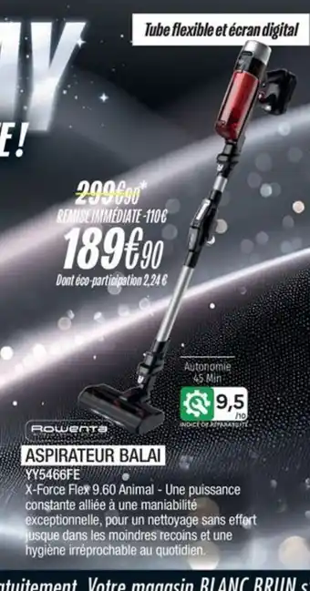 Blanc Brun ROWENTA Aspirateur balai YY5466FE offre