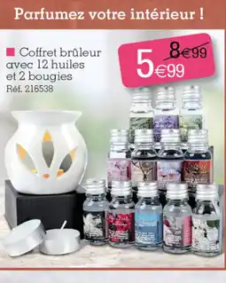 Kandy Coffret brûleur avec 12 huiles et 2 bougies offre