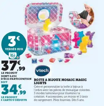 Super U Boite a bijoux mosaic magic lights offre