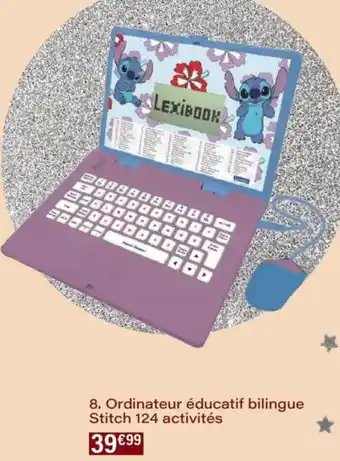 Monoprix Ordinateur éducatif bilingue stitch 124 activités offre