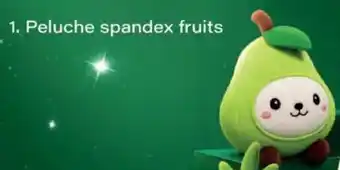 Monoprix Peluche spandex fruits offre