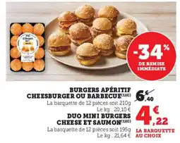 U Express Burgers apéritif cheesburger ou barbecue offre