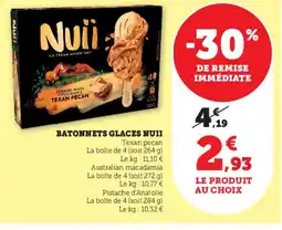 U Express NUII Batonnets glaces offre