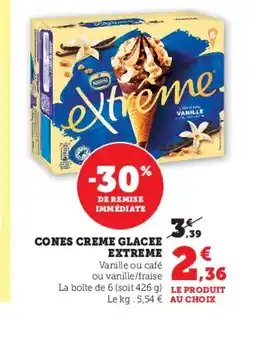 U Express EXTREME Cones creme glacee offre